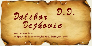 Dalibor Dejković vizit kartica